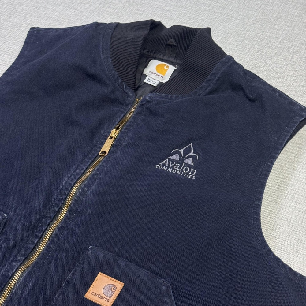 Carhartt Arctic Quilt Lined Vest Mens XL Blue Insulated Full Zip Workwear